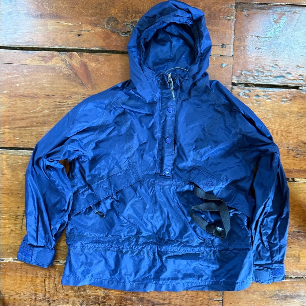 Eastern Mountain Sports Blue Lightweight Hooded Pullover Anorak